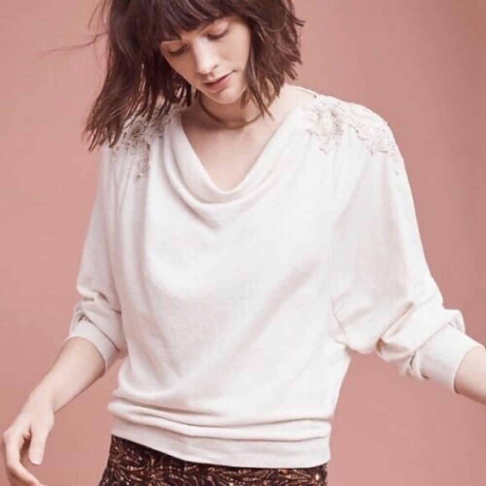 Anthroplogie Meadow Rue Sweater Bria Lace (AA21)